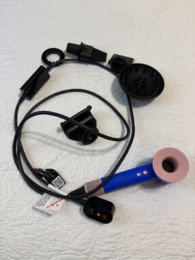 Dyson Supersonic Hair Dryer in Blue and Pink with Magnetic Attachments